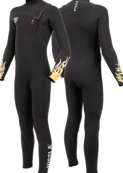 High Seas Boys Fire 4-3 Full Chest Zip Wetsuit