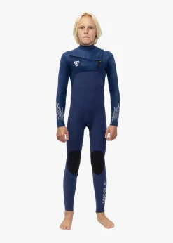 High Seas Boys Fire 4-3 Full Chest Zip Wetsuit